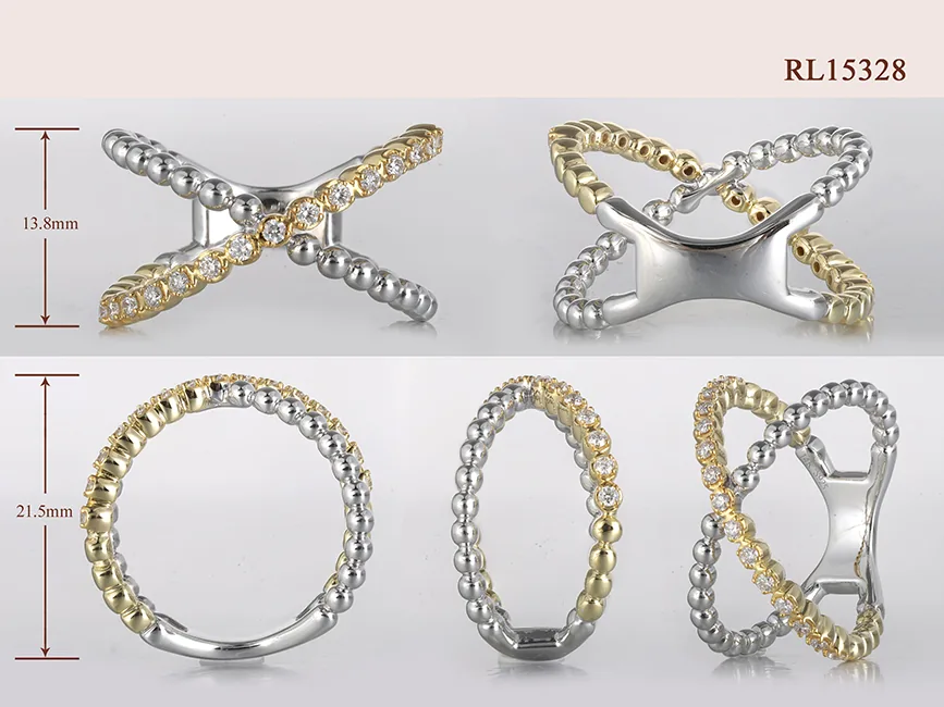 Gold Silver White Yellow Diamond 1/5Ctw Ring