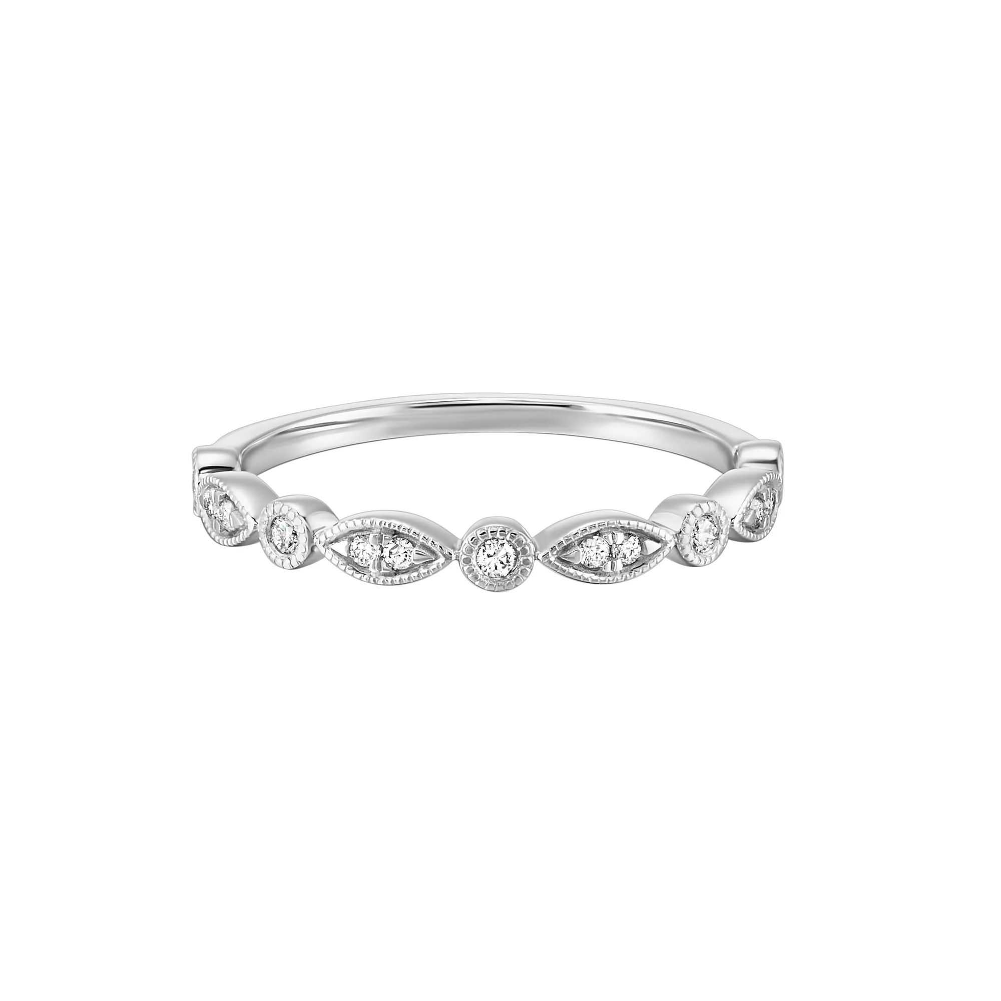 14Kt White Gold Diamond 1/10Ctw Ring view 2