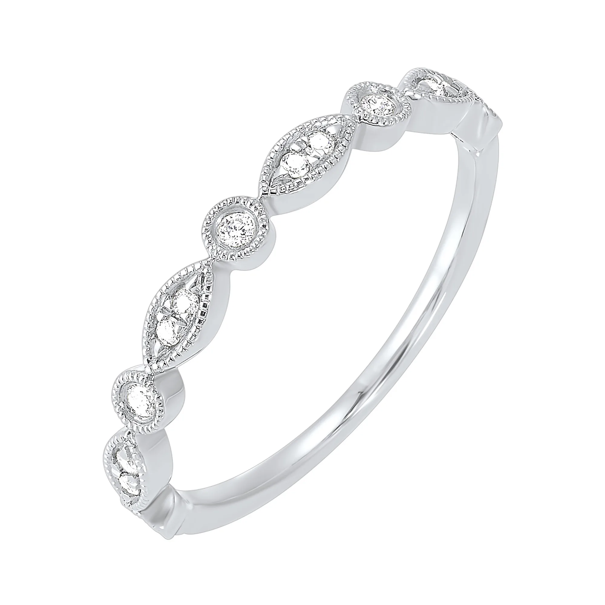 14Kt White Gold Diamond 1/10Ctw Ring view 3