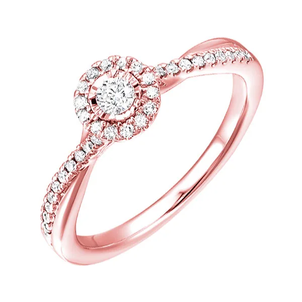 14Kt Rose Gold Diamond 1/4Ctw Ring