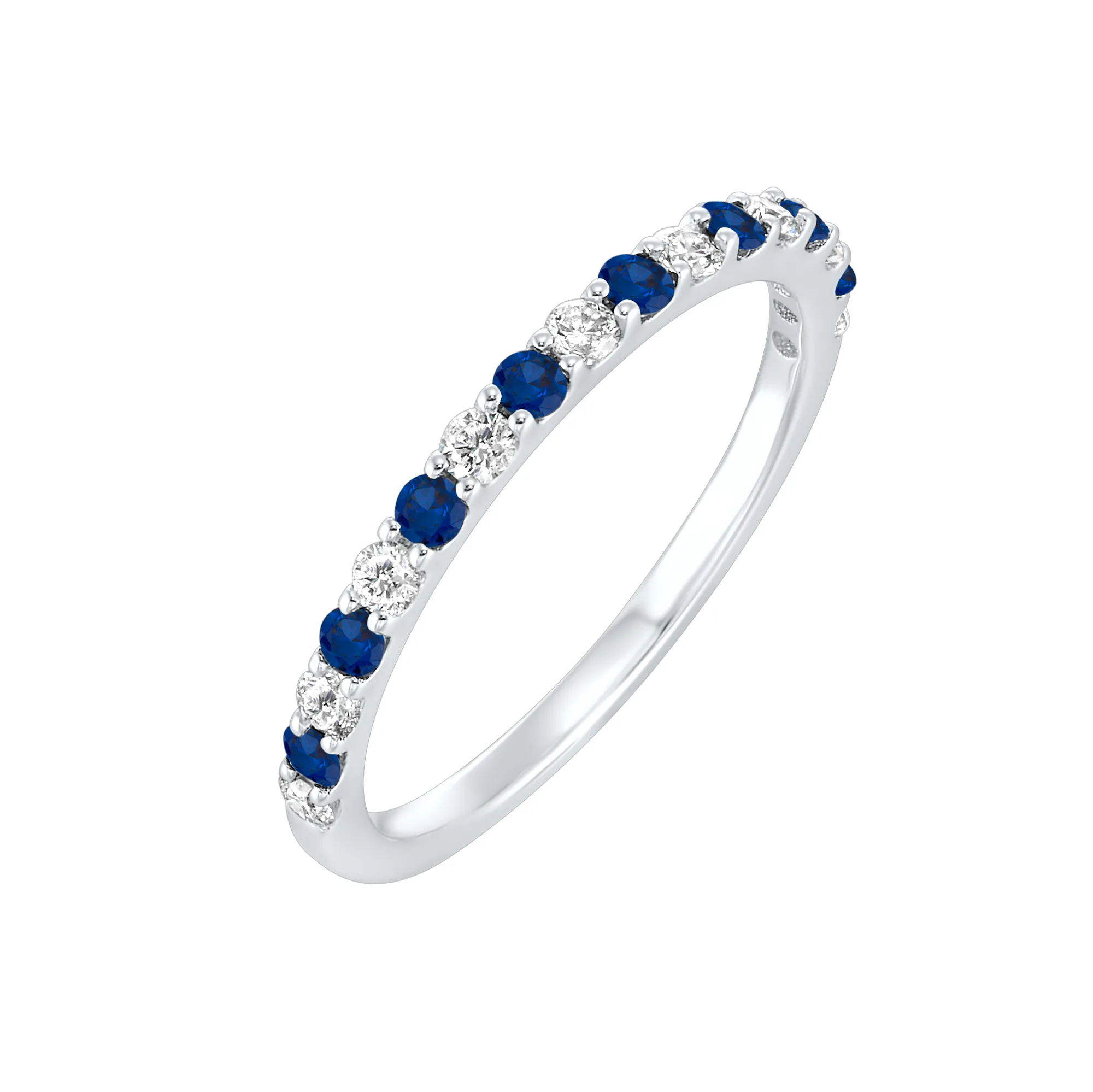 10Kt White Gold Diamond 1/5Ctw & Sapphire 1/5Ctw Ring view 2