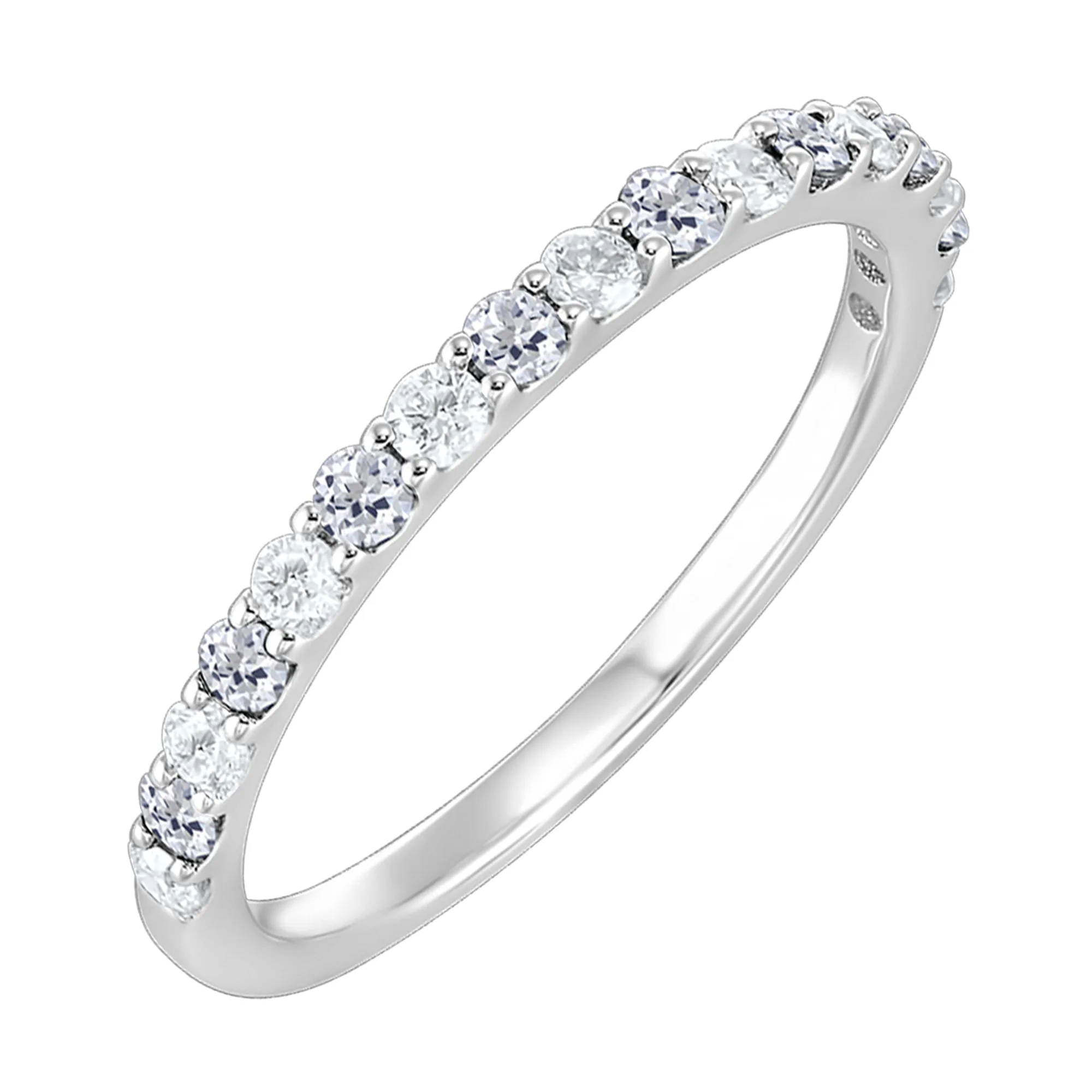 14Kt White Gold Diamond 1/5Ctw & White Topaz 1/4Ctw Ring