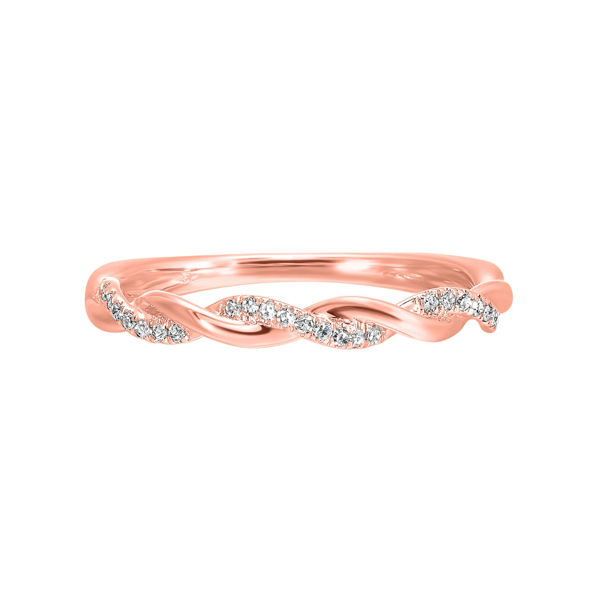 14Kt Rose Gold Diamond 1/12Ctw Ring