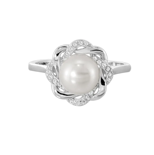 Silver White Pearl Ring