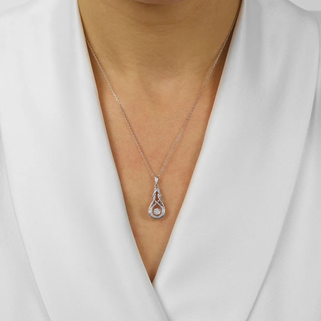 Silver Diamond 1/10Ctw Pendant view 2