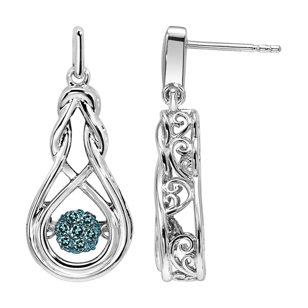 Silver White Diamond 1/6Ctw Earring view 2