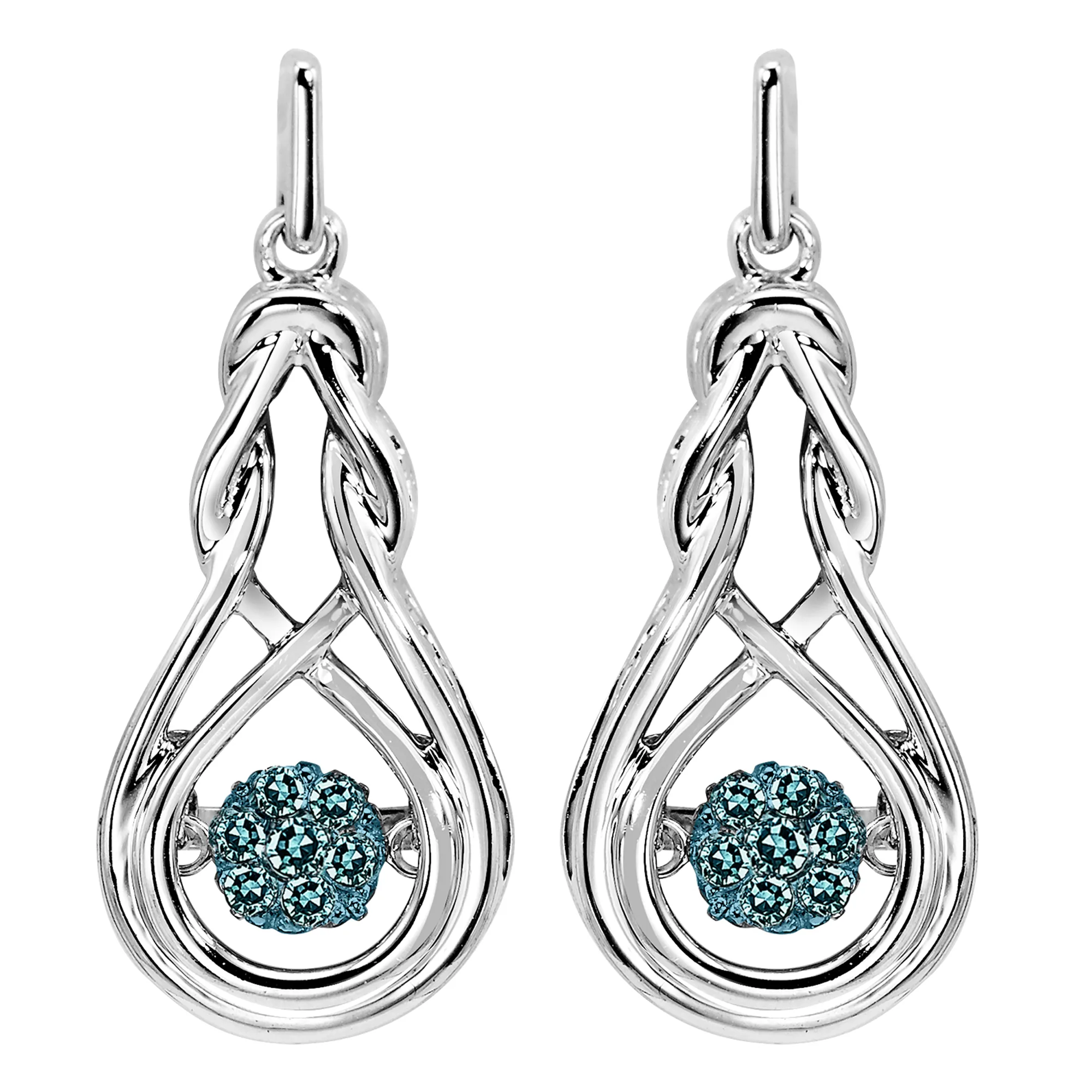 Silver White Diamond 1/6Ctw Earring