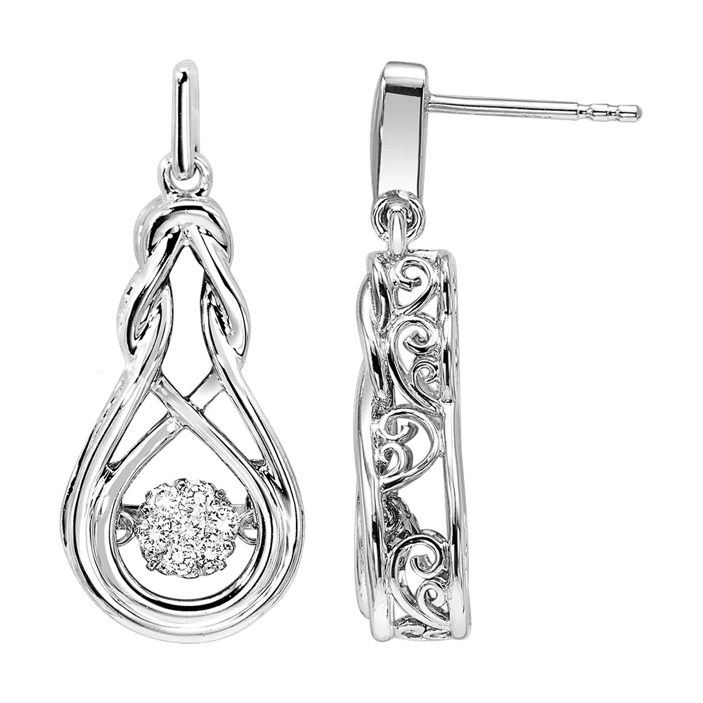 Silver Diamond 1/7Ctw Earring view 3