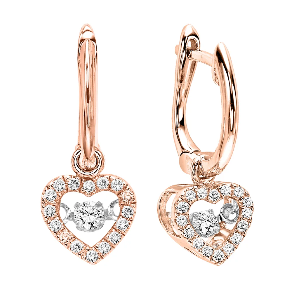 10Kt Rose Gold Diamond 1/5Ctw Earring