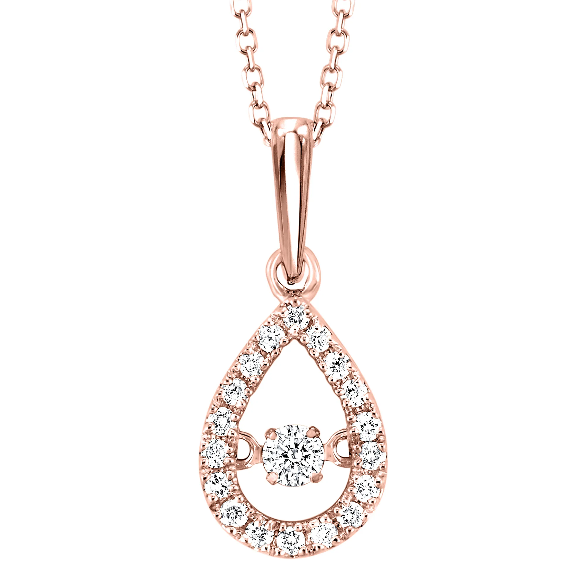10Kt Rose Gold Diamond 1/5Ctw Pendant