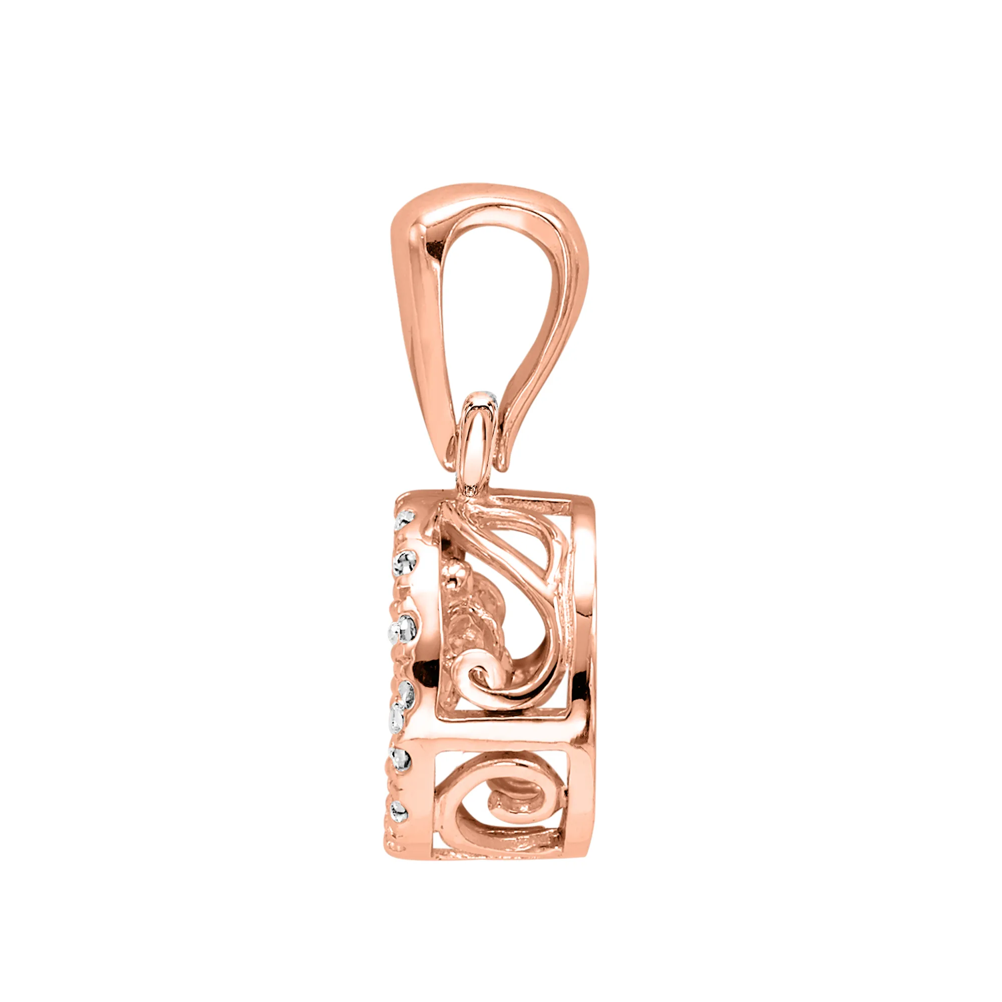 10Kt Rose Gold Diamond 1/5Ctw Pendant view 2