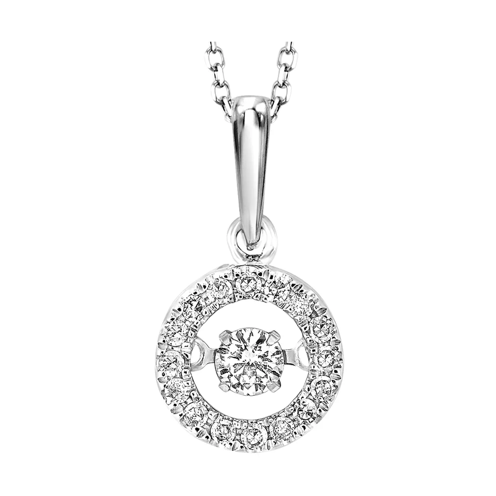 10Kt White Gold Diamond 1/5Ctw Pendant