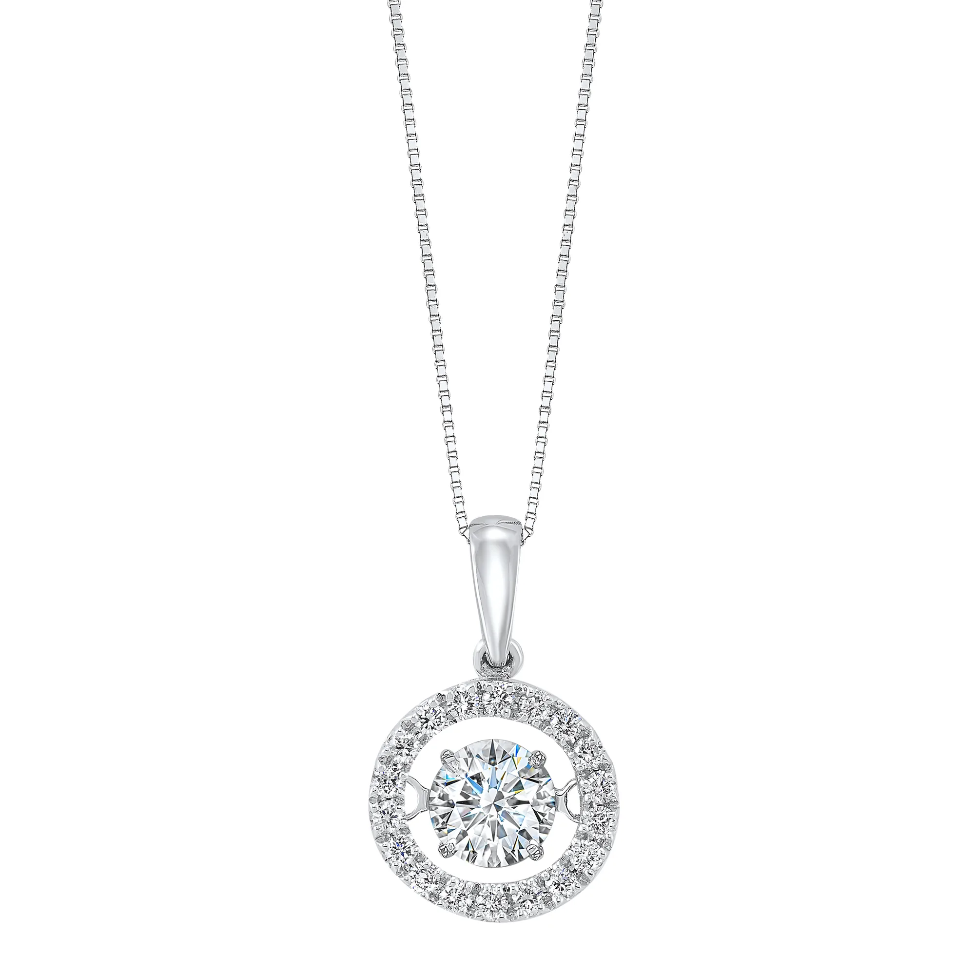 14Kt White Gold Diamond 7/8Ctw Pendant