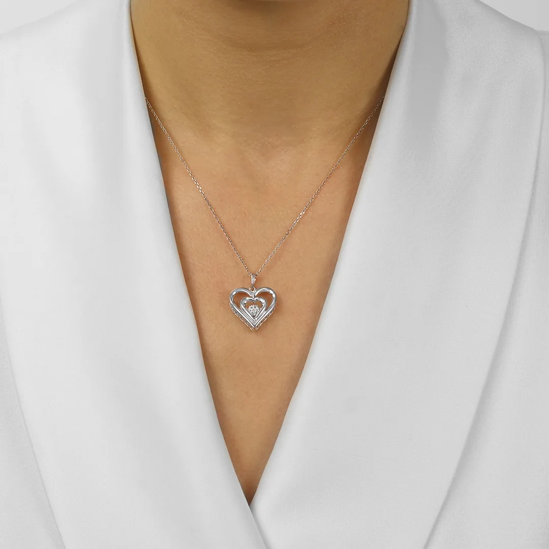 Silver Diamond 1/50Ctw Pendant view 2