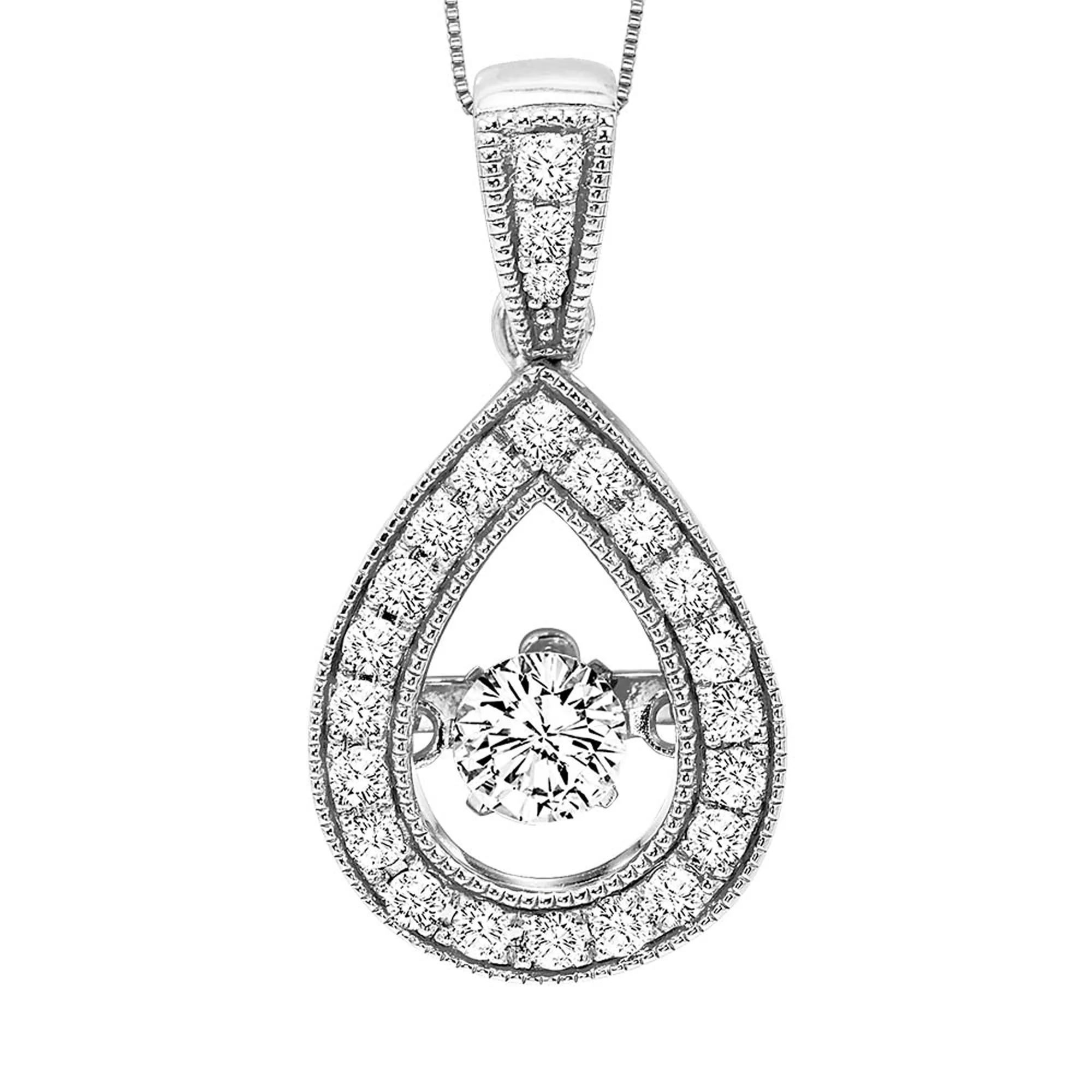 14Kt White Gold Diamond 1/3Ctw Pendant
