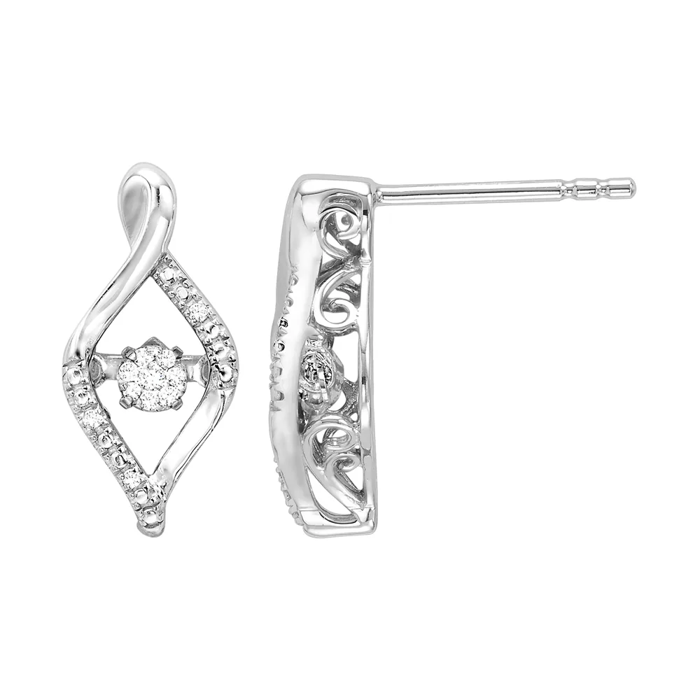 Silver Diamond 1/12Ctw Earring view 2