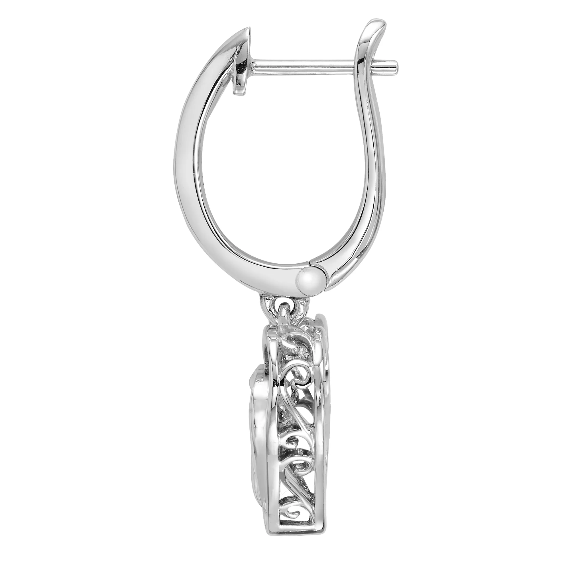 Silver White Diamond 1/25Ctw Earring view 2