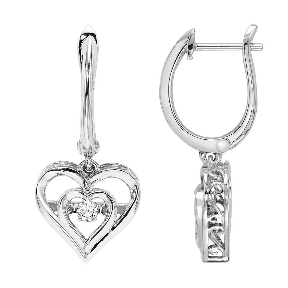 Silver White Diamond 1/25Ctw Earring view 3