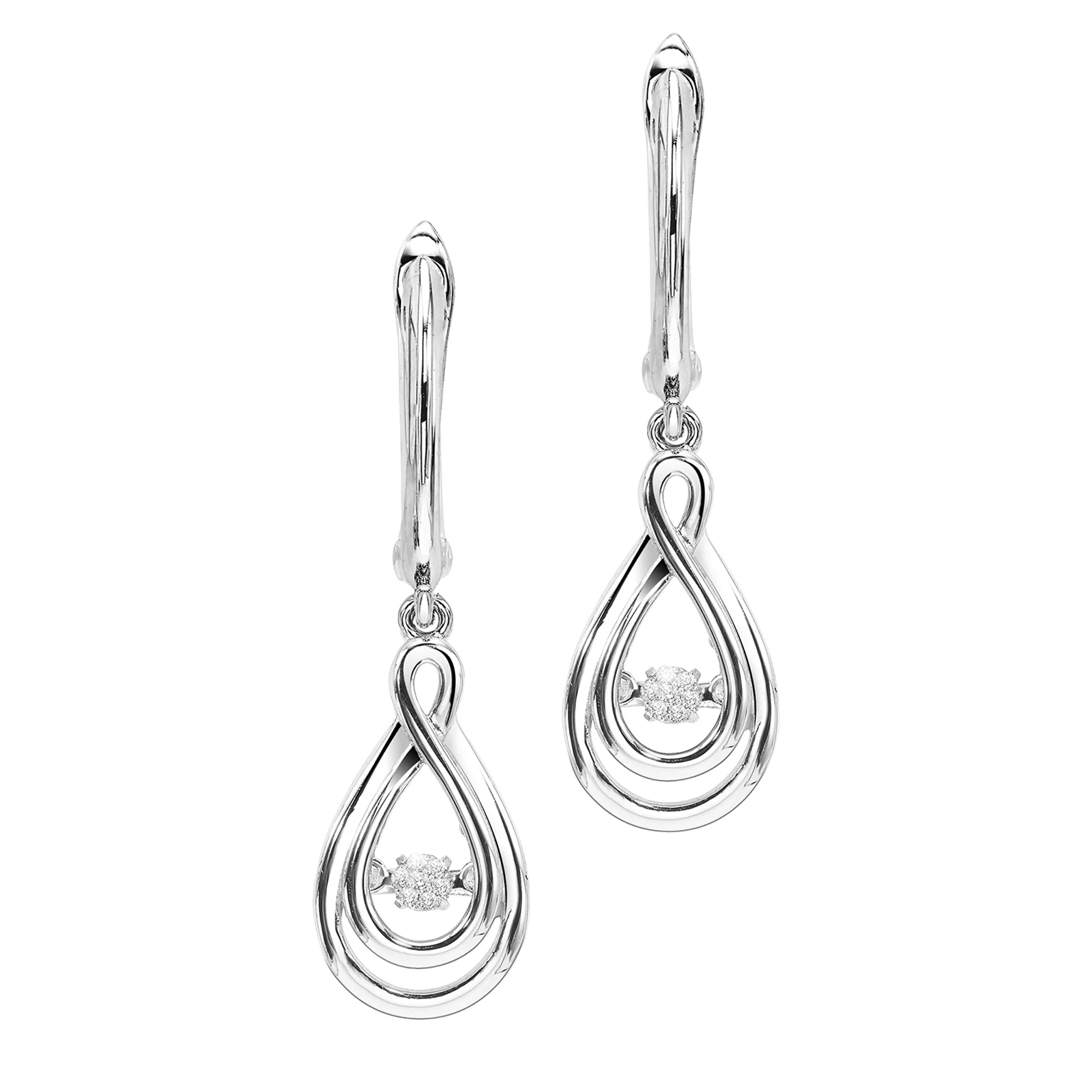 Silver Diamond 1/25Ctw Earring