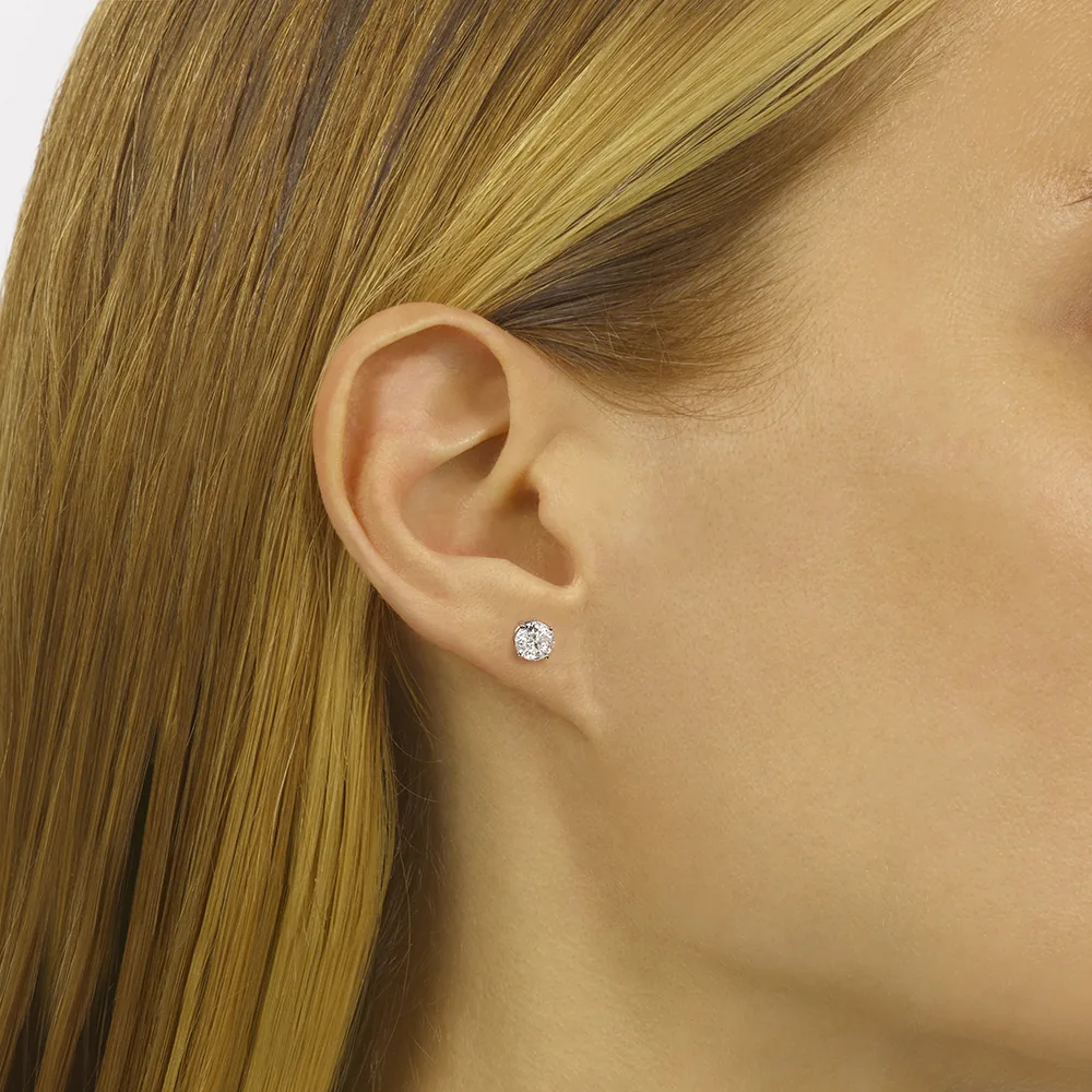 14Kt White Gold Diamond 1Ctw Earring view 2