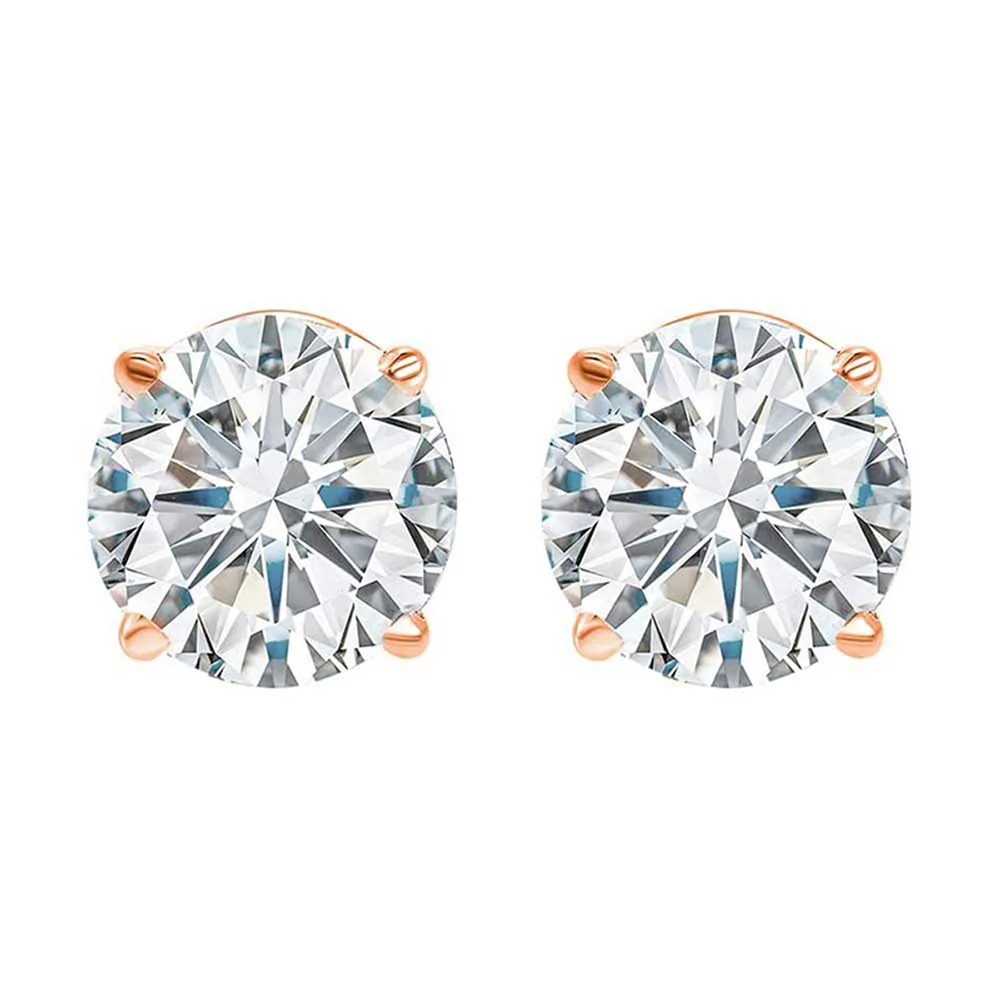 14Kt Rose Gold Diamond 1 1/2Ctw Earring