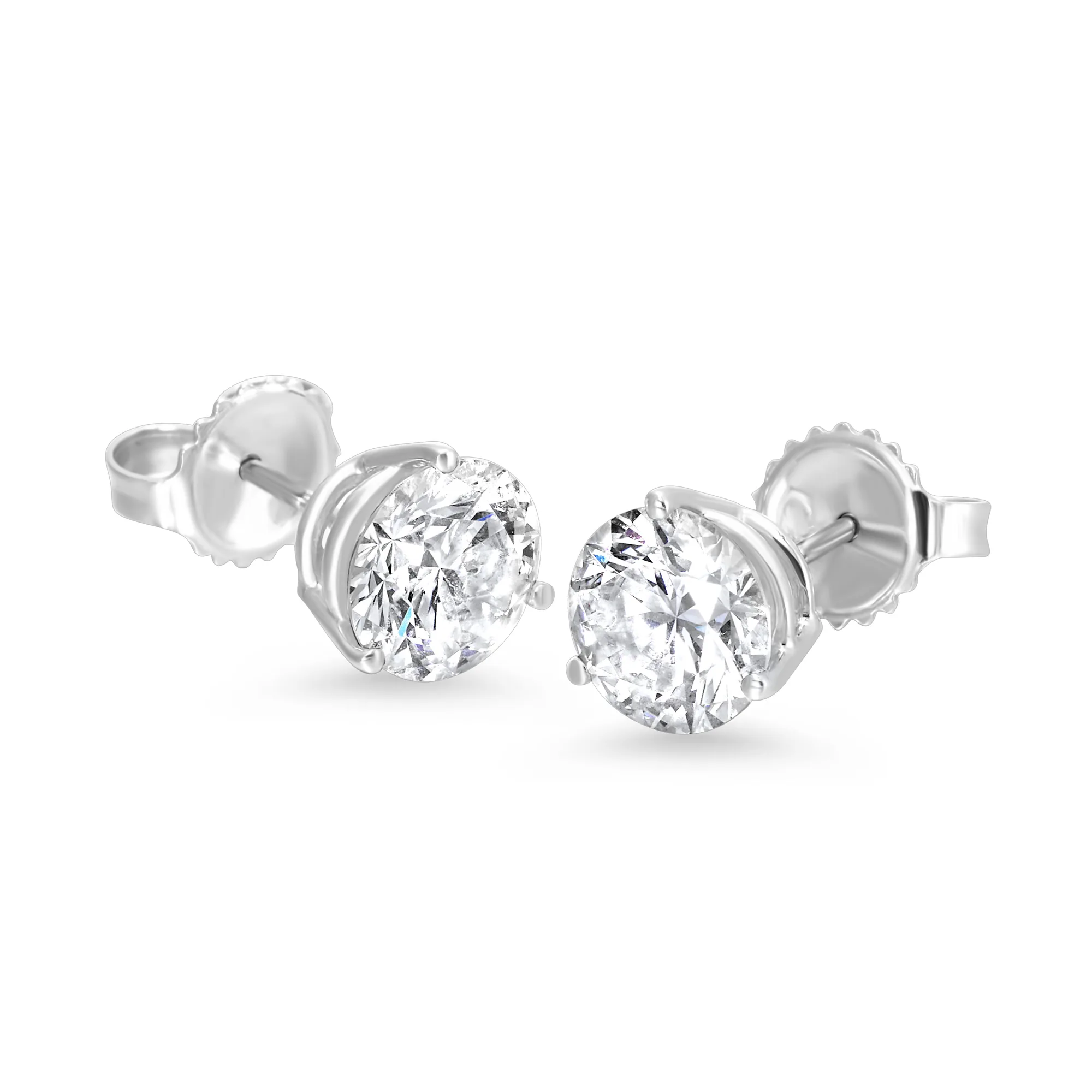 14Kt White Gold Diamond 1 1/4Ctw Earring view 2
