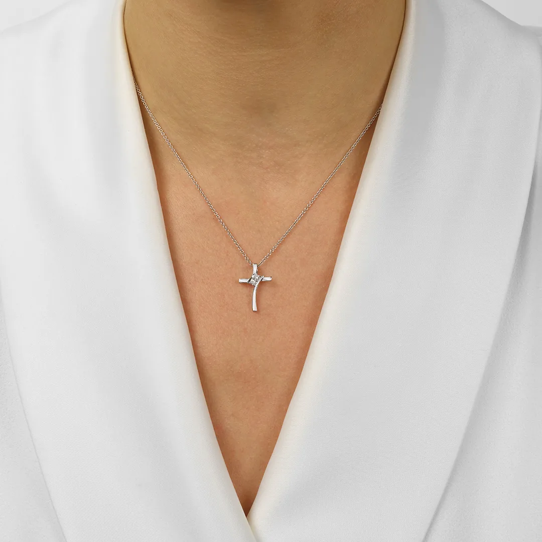 Silver Diamond 1/20Ctw Pendant view 2