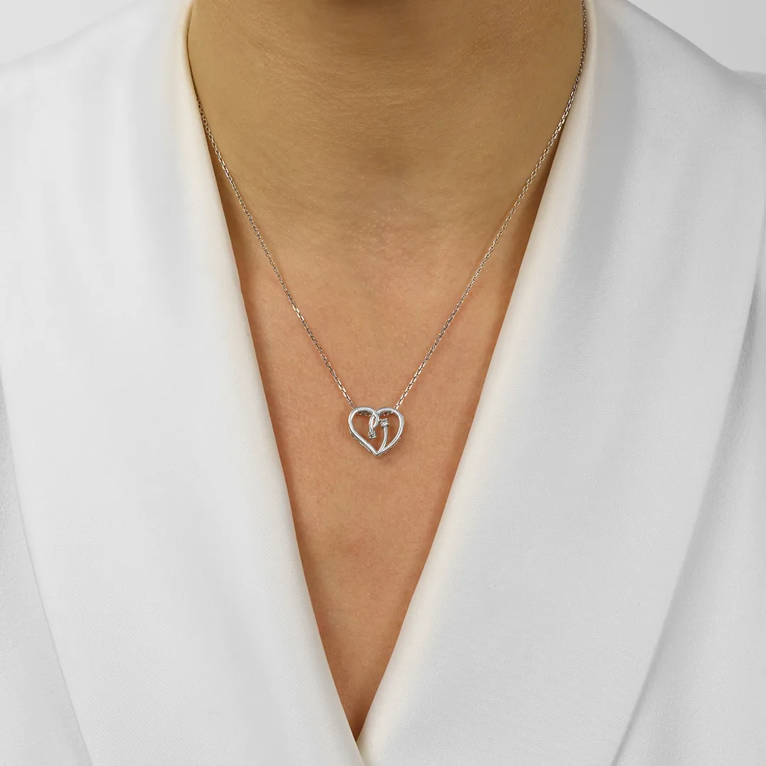 Silver Diamond 1/20Ctw Pendant view 2
