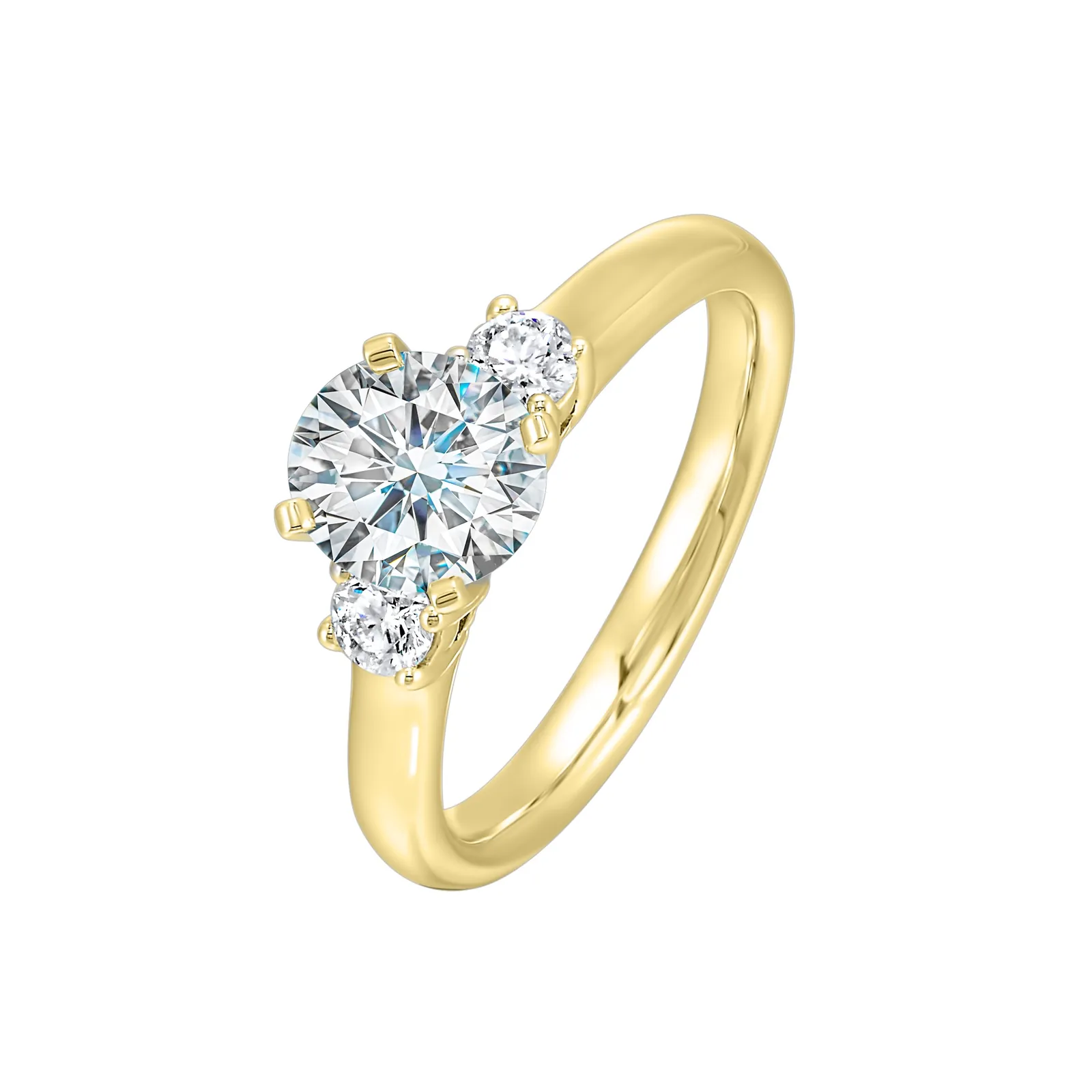 14Kt White Yellow Semi Mount 1/4Ctw For 1Ctw Round Center view 2