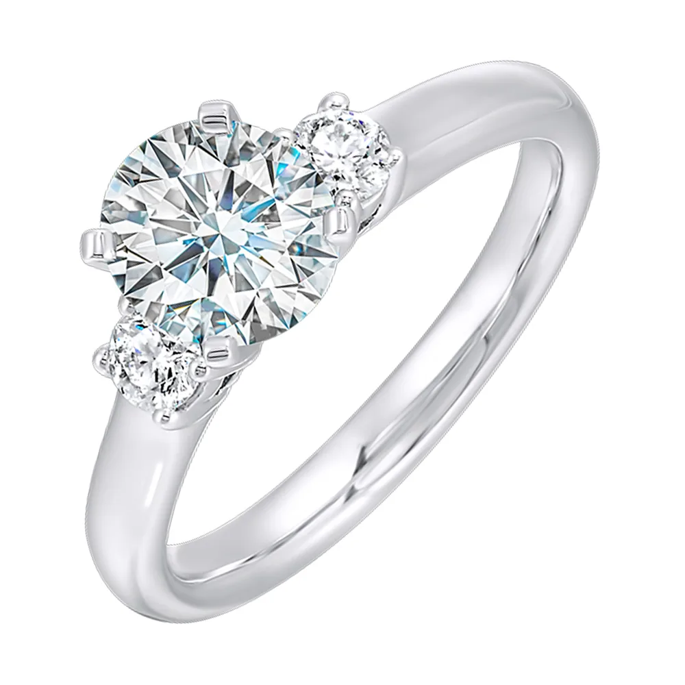 14Kt White Semi Mount 1/4Ctw For 1 1/2Ct Round Center view 2