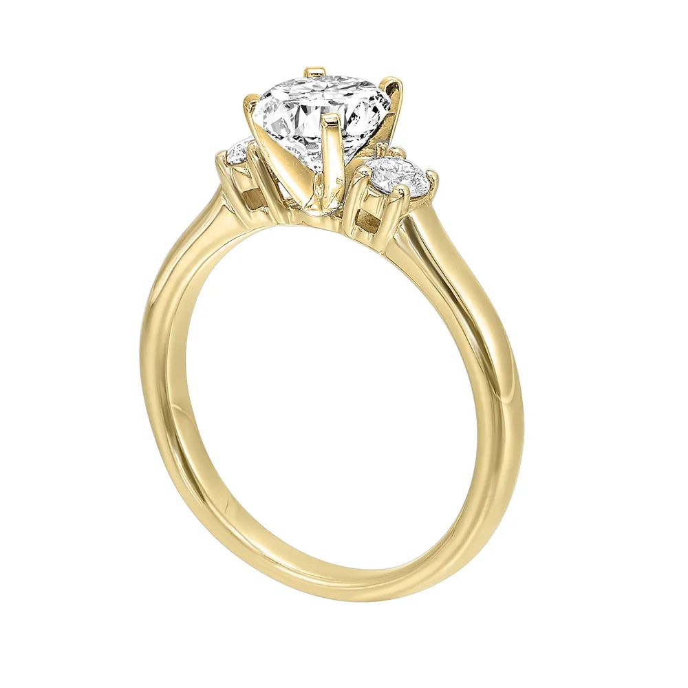 14Kt Yellow Semi Mount 1/4Ctw For 1 1/2Ctw Round Center view 3