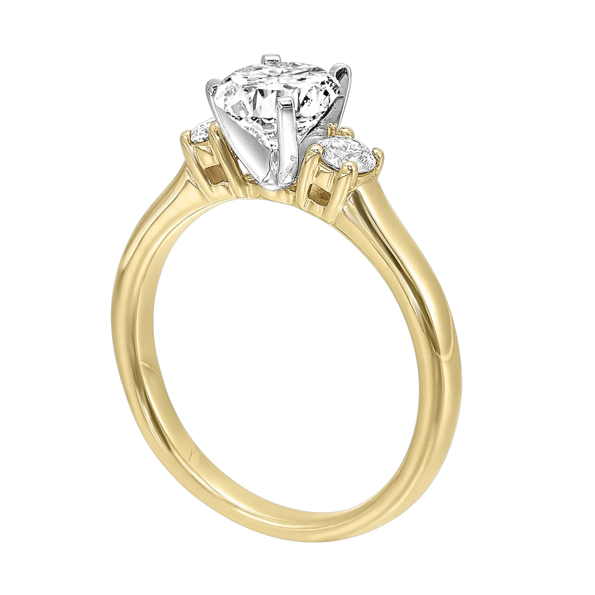 14Kt Yellow Semi Mount 1/4Ctw For 1 1/2Ctw Round Center view 4