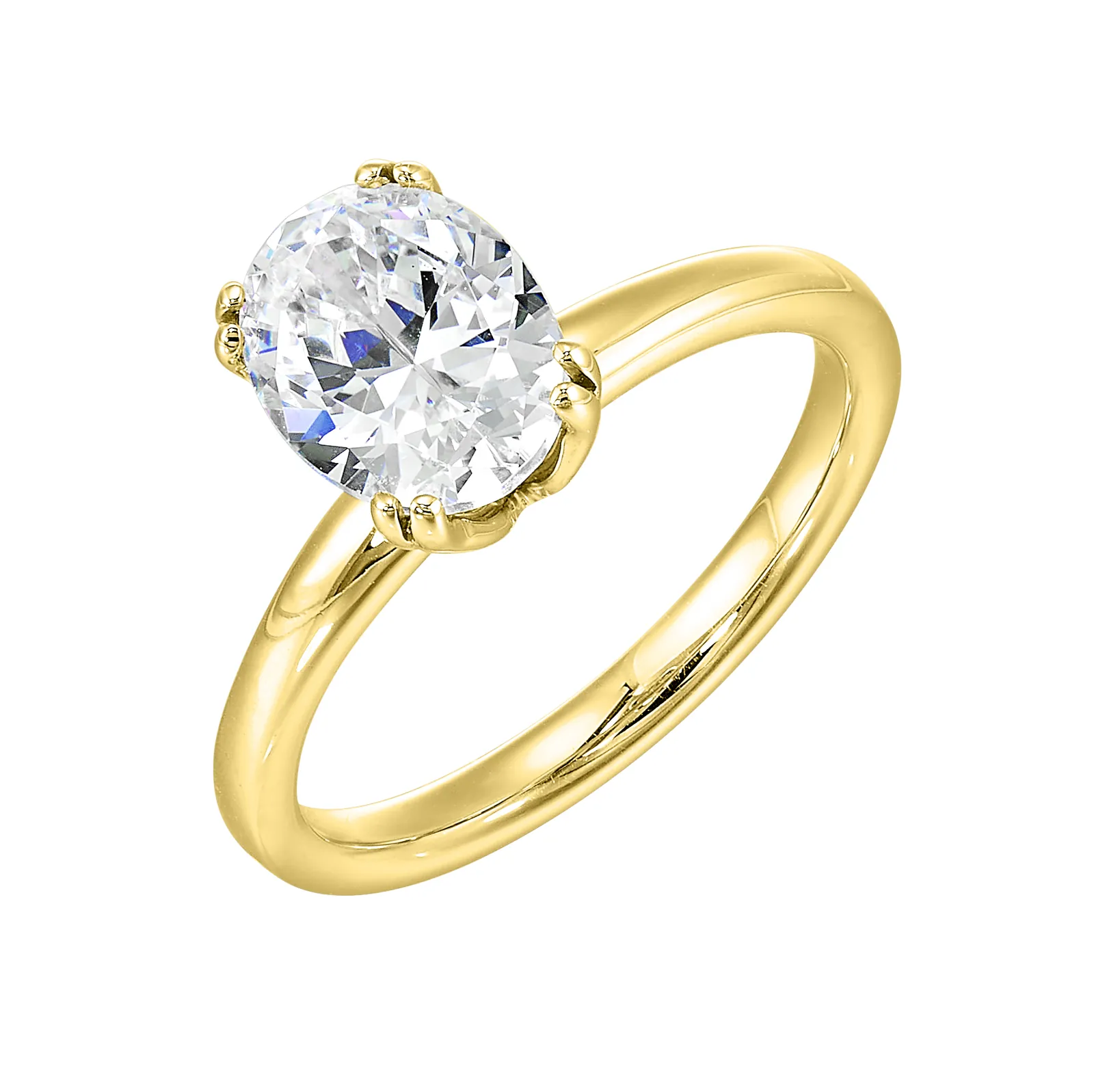 14Kt Yellow Semi Mount For 2Ctw Oval Center view 2