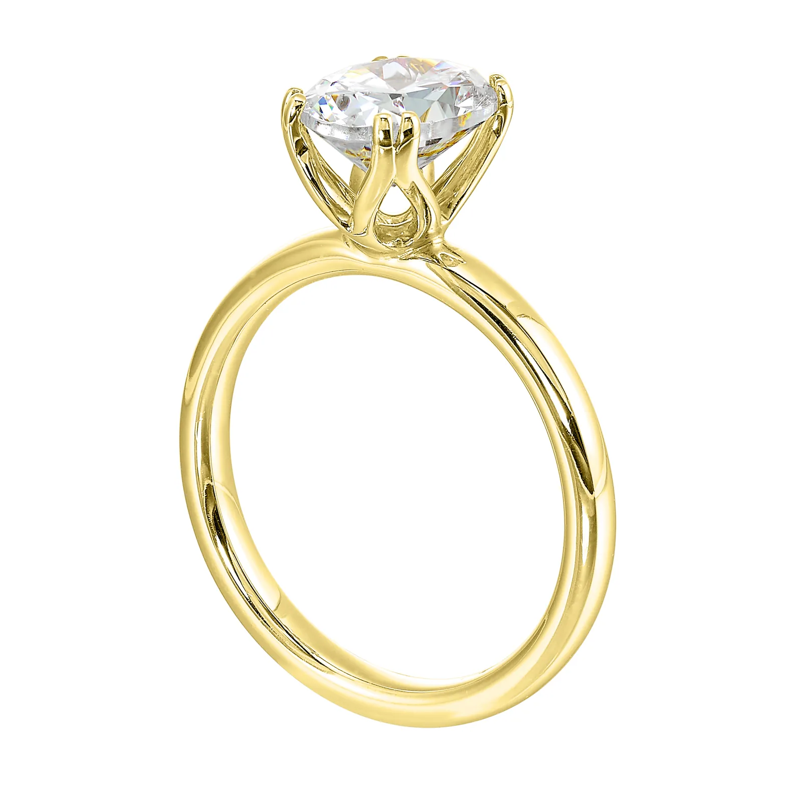 14Kt Yellow Semi Mount For 2Ctw Oval Center view 3