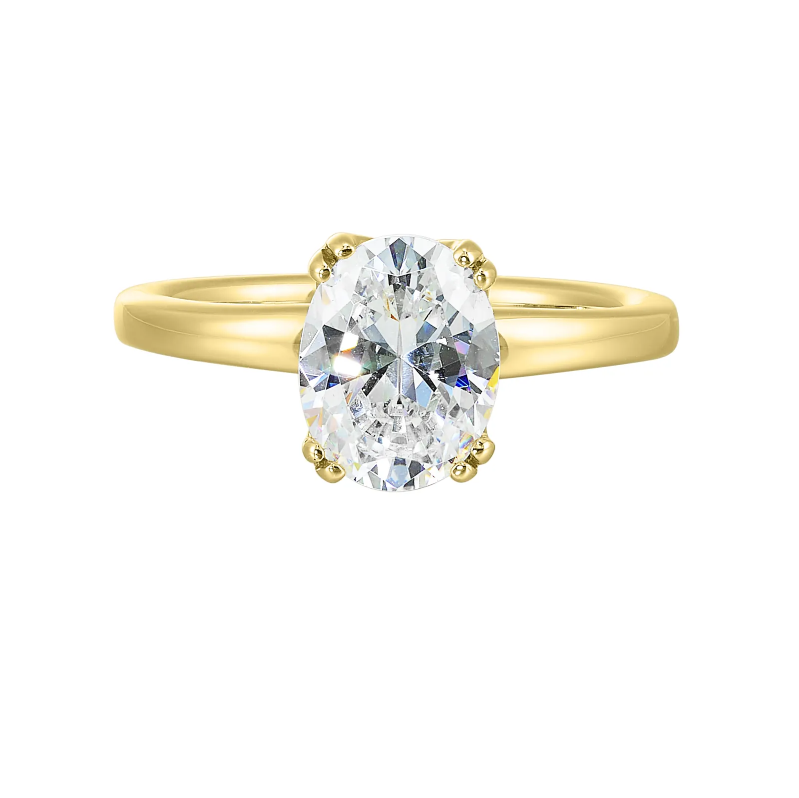 14Kt Yellow Semi Mount For 2Ctw Oval Center