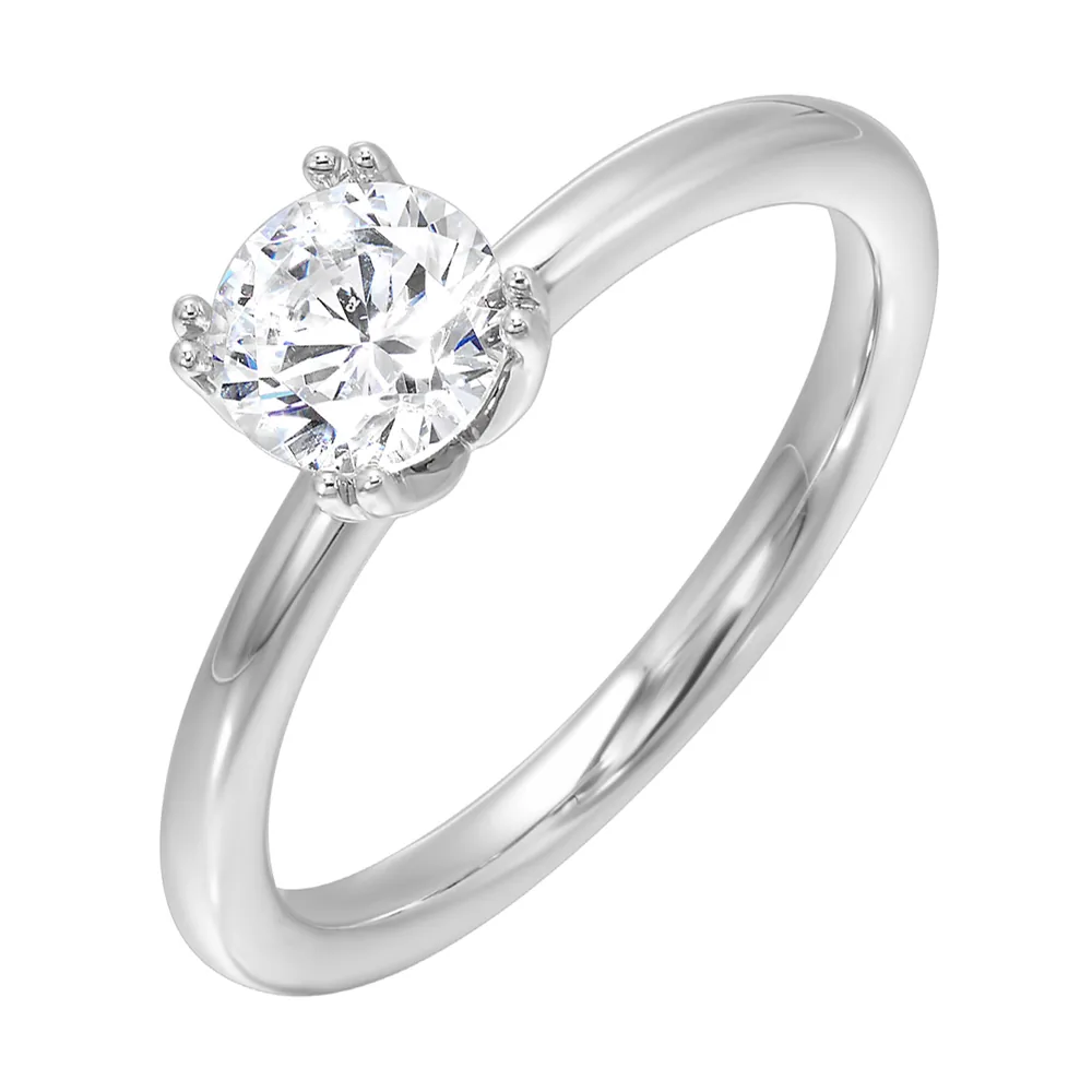 14Kt White Semi Mount For 2Ctw Round Center view 2