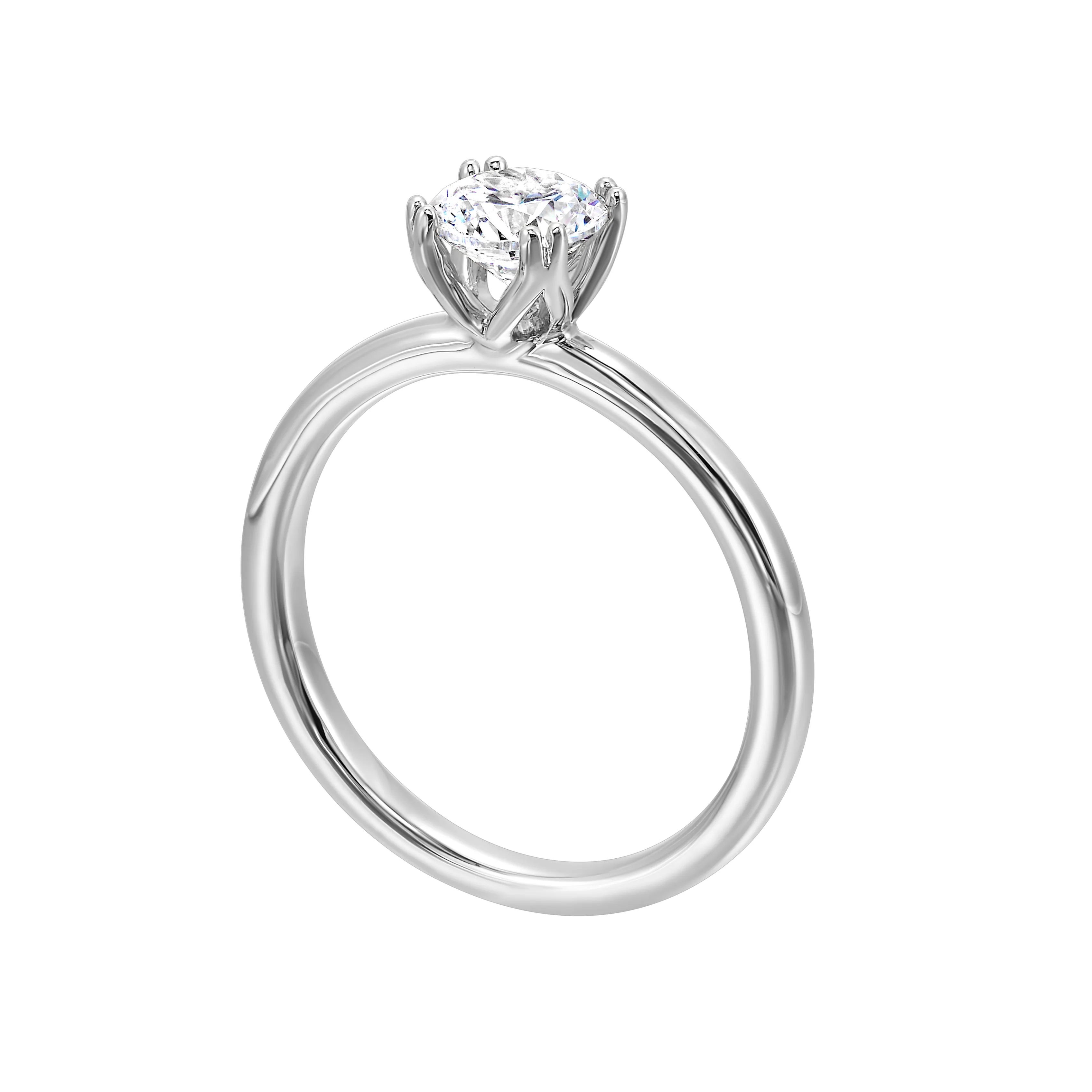 14Kt White Semi Mount For 2Ctw Round Center view 3