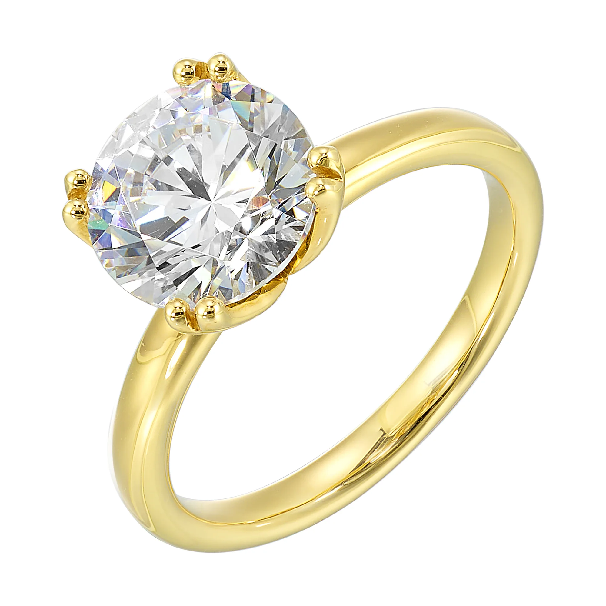 14Kt Yellow Semi Mount For 2Ct Round Center view 2