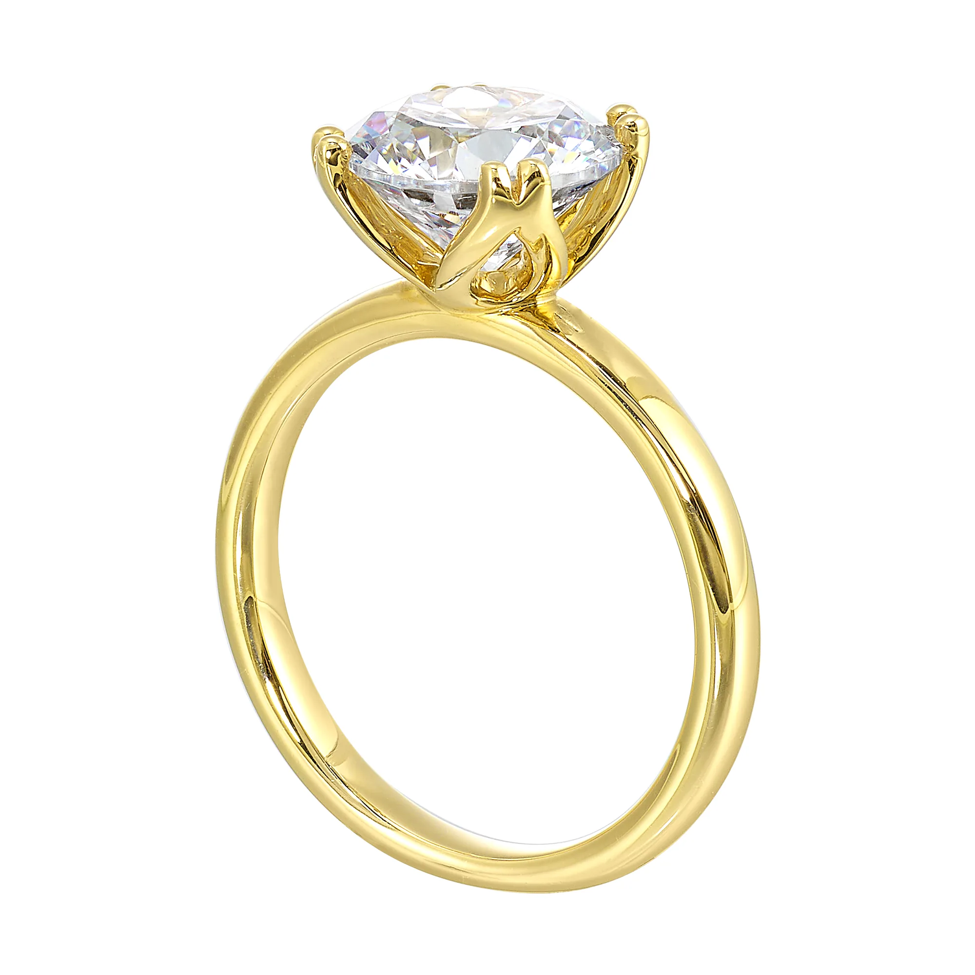 14Kt Yellow Semi Mount For 2Ct Round Center view 3