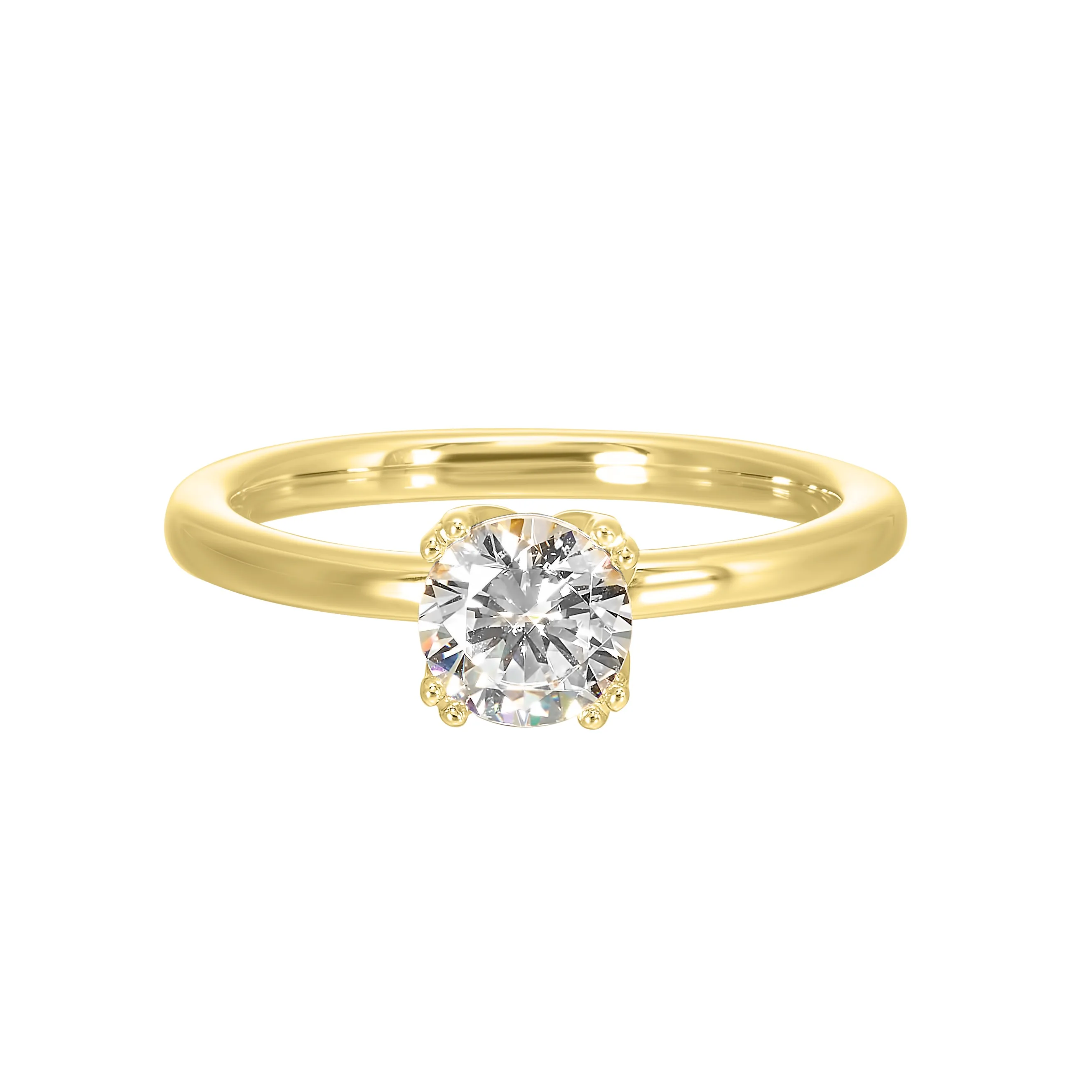 14Kt Yellow Semi Mount For 2Ct Round Center view 4