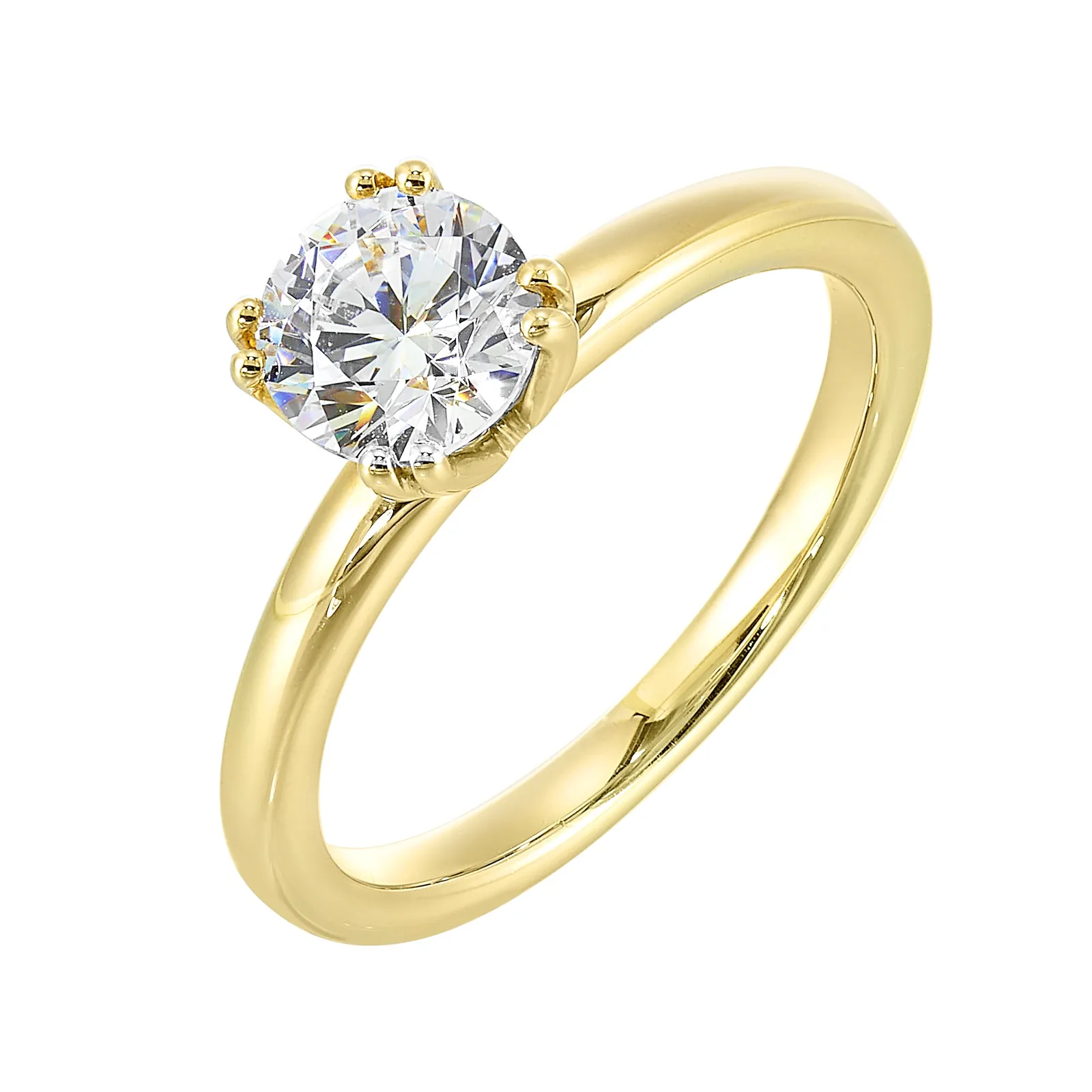 14Kt White Yellow Semi Mount For 2Ctw Round Center view 2