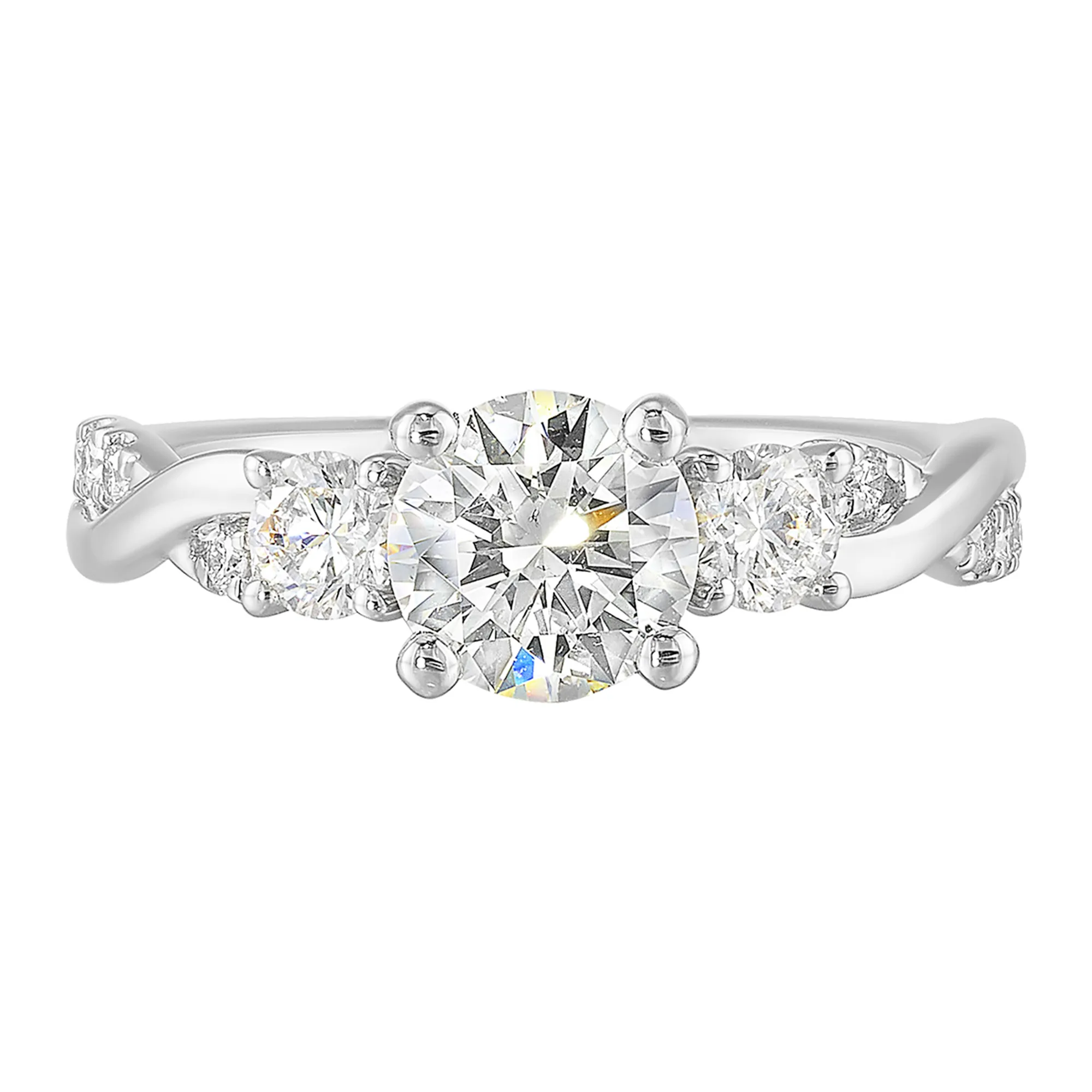 14Kt White Semi Mount 1/2Ctw For 1Ctw Round Center