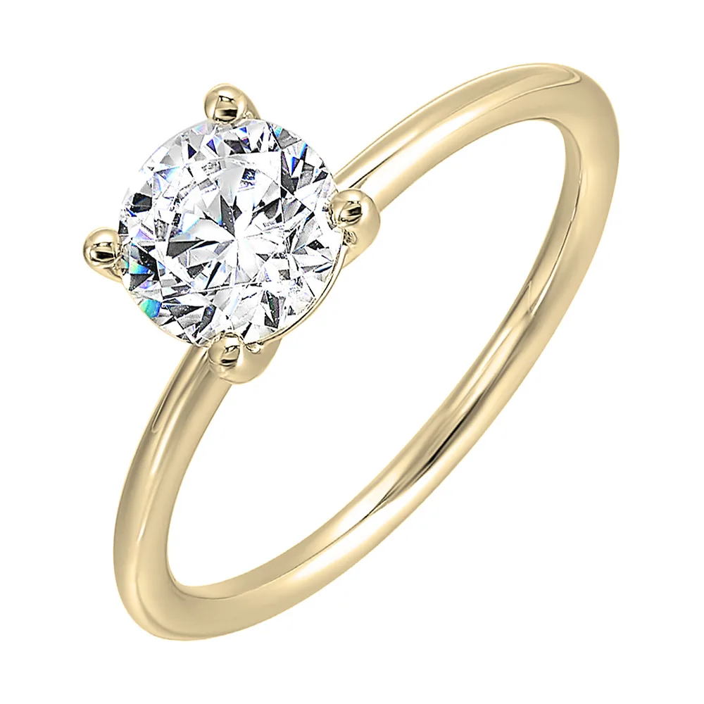 14Kt Yellow Semi Mount For 1Ctw Round Center view 2