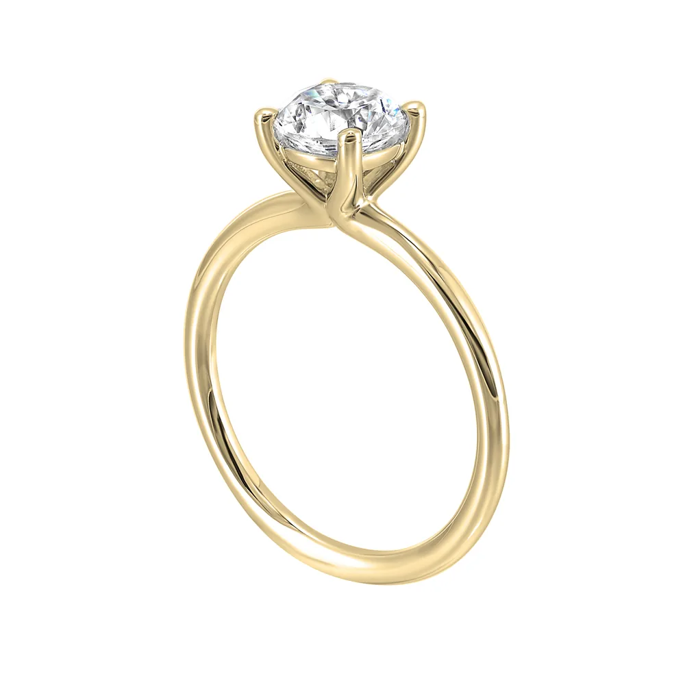 14Kt Yellow Semi Mount For 1Ctw Round Center view 3