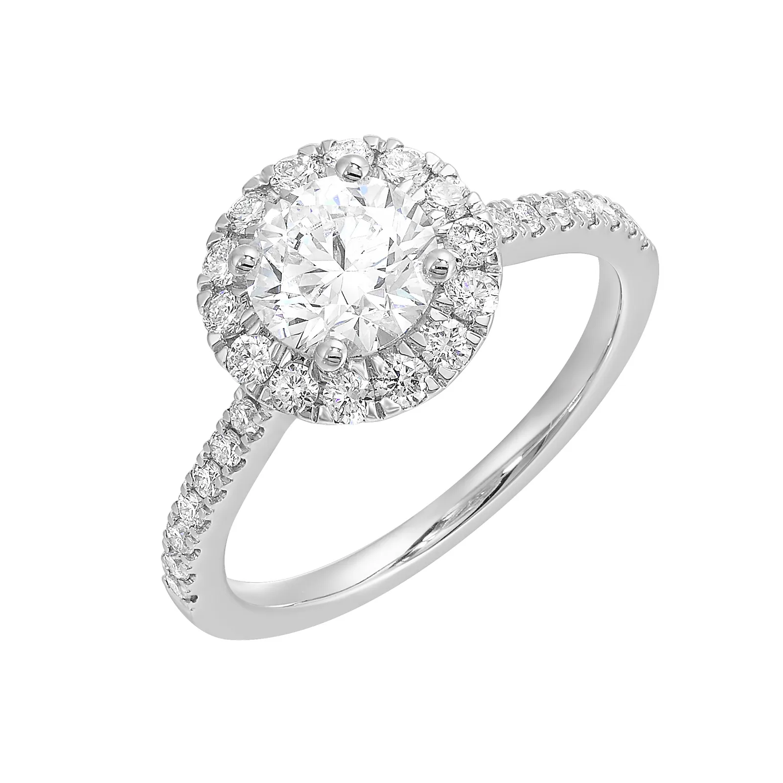 14Kt White Semi Mount 1/2Ctw For 1Ctw Round Center view 2