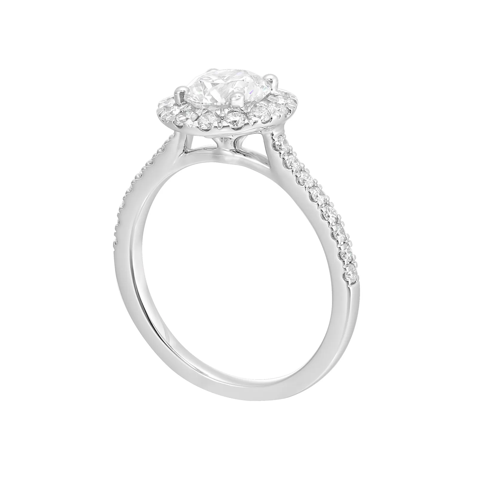 14Kt White Semi Mount 1/2Ctw For 1Ctw Round Center view 3