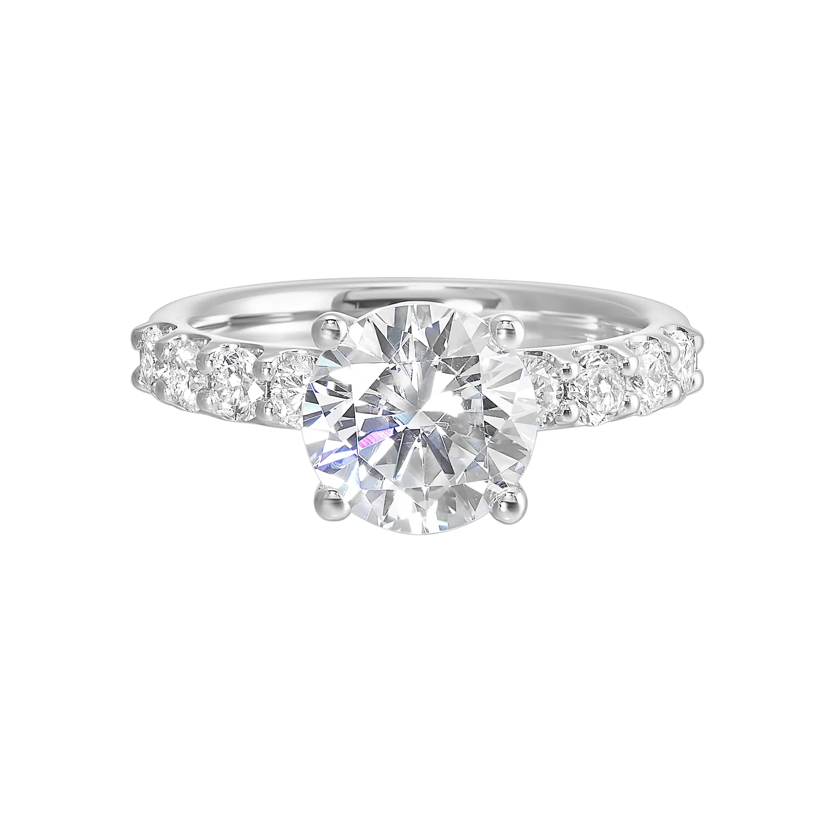 14Kt White Semi Mount 5/8Ctw For 2Ctw Round Center