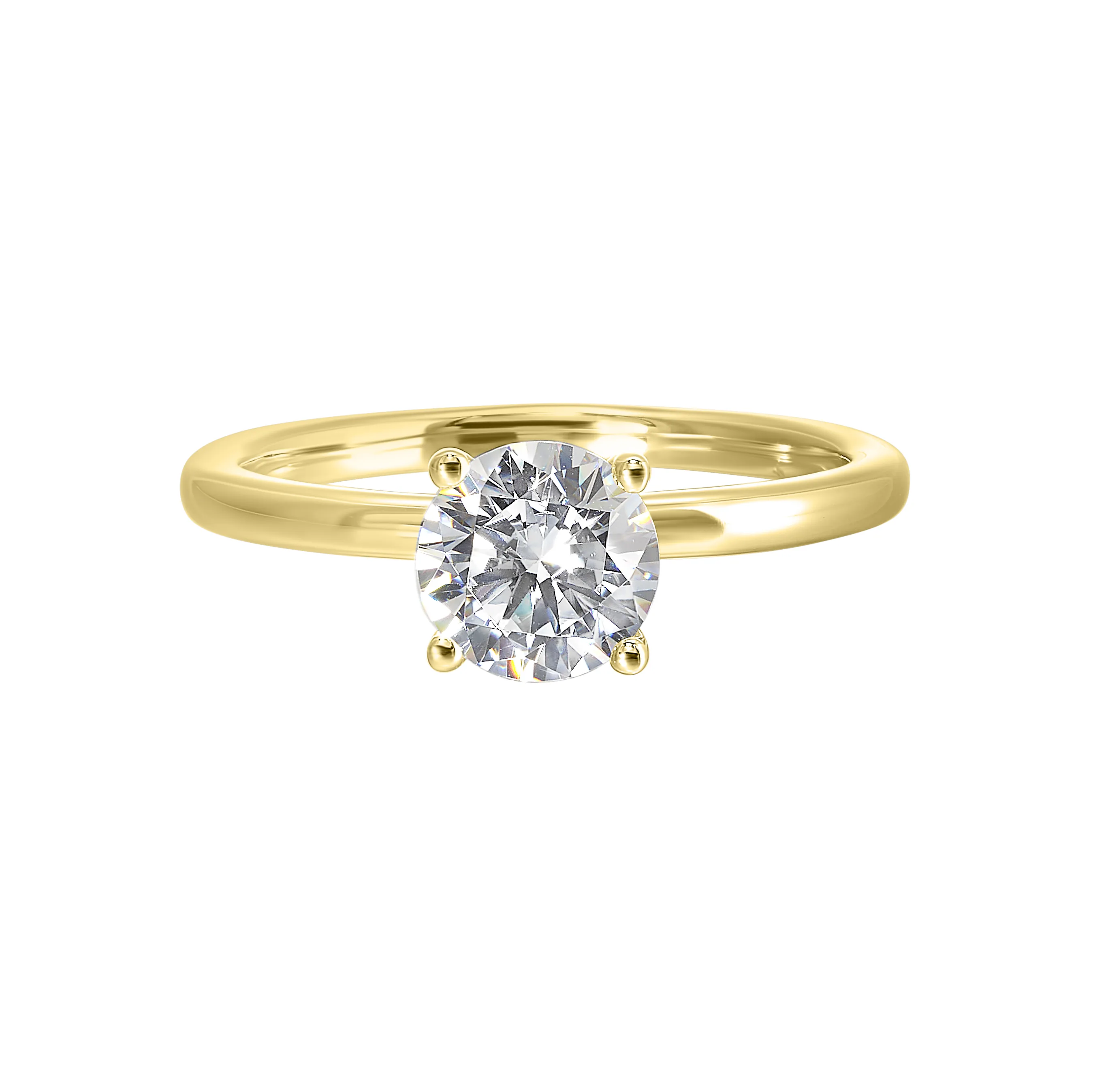 14Kt Yellow Semi Mount 1/10Ctw For 1 1/2Ct Round Center