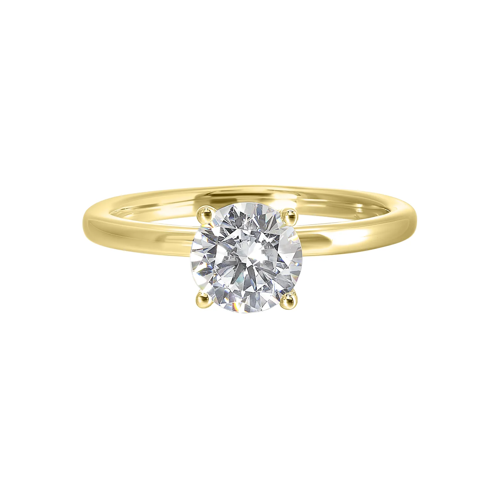 14Kt Yellow Semi Mount 1/10Ctw For 1 1/2Ctw Round Center