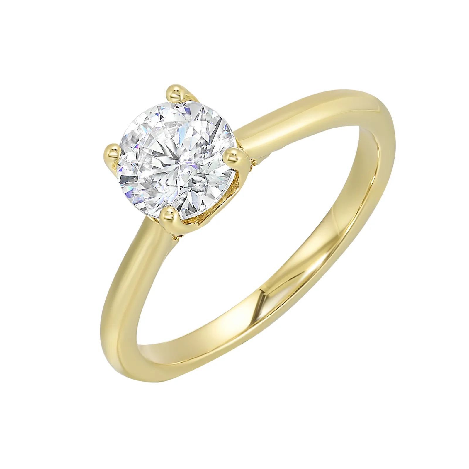 14Kt Yellow Semi Mount 1/25Ctw For 1Ctw Round Center view 2